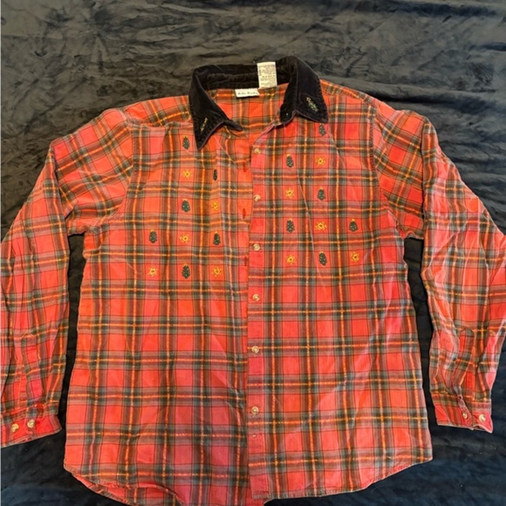 Bobbie Brooks Red and Black Plaid Women's Holiday Shirt